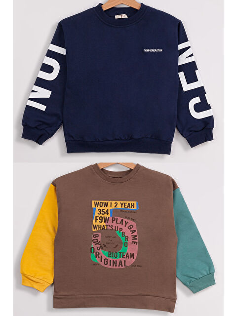 Mr Tuffy Erkek Çocuk 2'li Paket Basic Sweatshirt - S000318280-21164