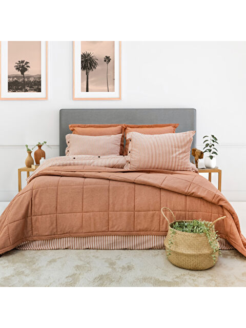 SCHAFER Home Loria Yatak Örtüsü Nevresim Seti 7 Parça-Turuncu - S000487780-20013