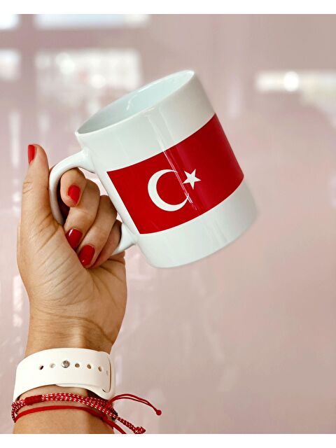 Bikutumutluluk Ay Yıldız Türk Bayrağı Hediye Kupa Bardak - S000238140-23173