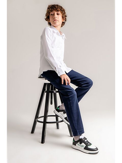 Mnpc Erkek Çocuk Siyah-Beyaz Hakiki Deri Anatomik Günlük Ayakkabı - S000272918-37424