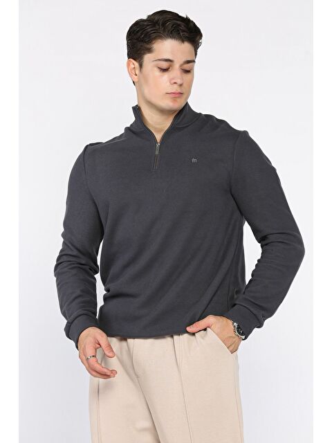 Mishar İtalia Yarım Fermuarlı Dik Yaka Selanik Sweatshirt - S000469943-33408