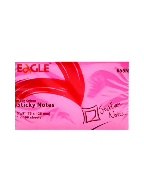 Eagle 75x125 mm Neon Renk Yapışkanlı Not Kağıdı 100 Yaprak (655N) Pembe - S000075998-20024