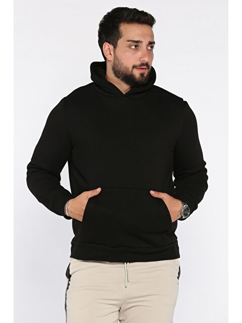Mishar İtalia Erkek Şardonlu Kapüşonlu Kanguru Cepli Sweatshirt - S000469947-19351