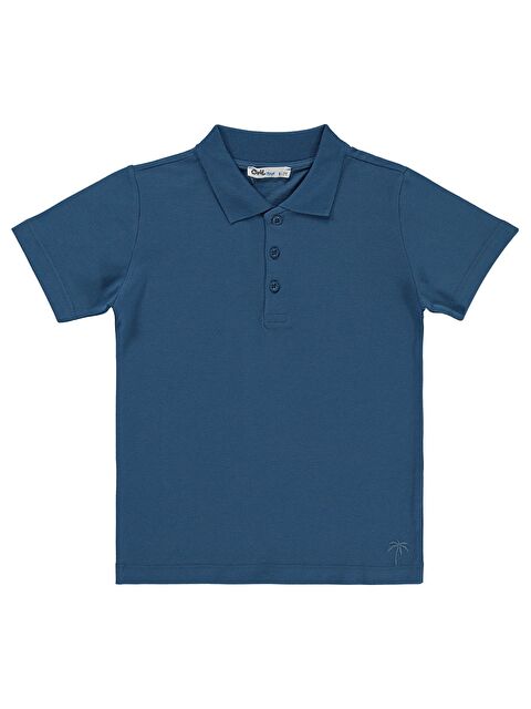 Civil Boys Erkek Çocuk Palmiye Nakışlı Polo Yaka 6-9 Yaş Tişört - Yeşil