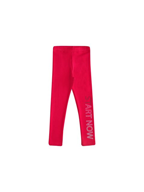 Lovetti Kırmızı Kız Çocuk Start Now Baskılı Şardonlu Tayt - S000126628-20045