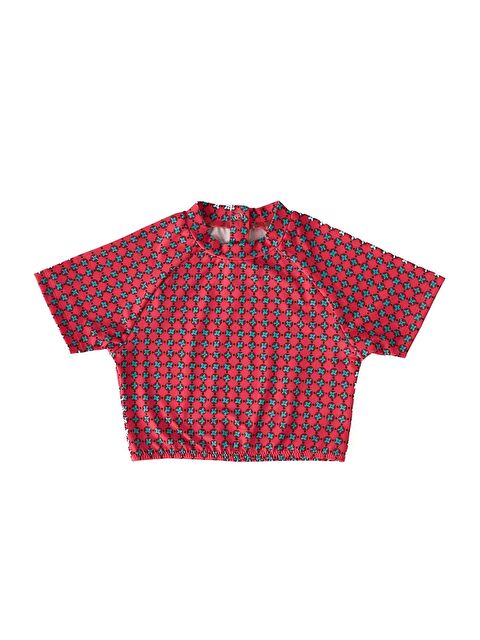 Katia And Bony Kız Çocuk Kırmızı Renkli Yonca Desenli Crop - S000323912-20045