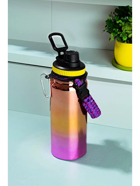 Porsima 1395-1 Paslanmaz Çelik Sızdırmaz Çift Katmanlı Taşıma Askılı Çay Kahve Termosu 700 ml - S000233120-20015