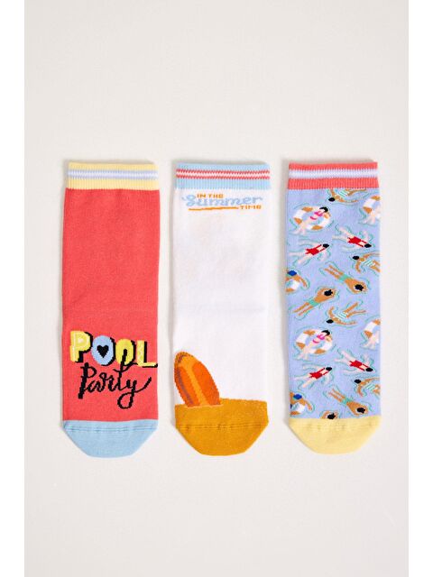 Katia And Bony 3 Lü Paket Pool Party Erkek Çocuk Soket Çorap Desenli - S000323914-23173