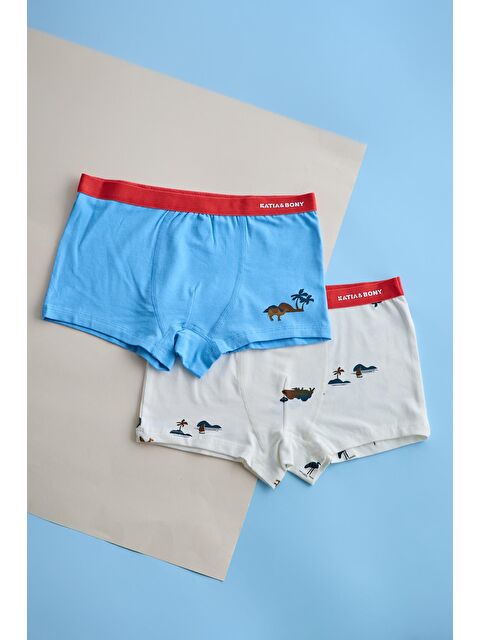 Katia And Bony Erkek Çocuk 2'Li Paket Safari Boxer Ekru - S000323916-19965