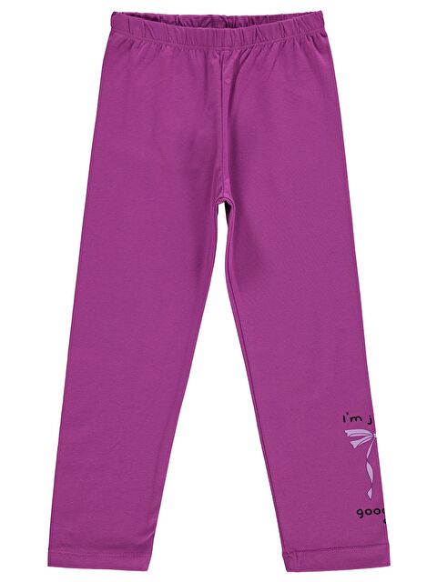 Civil Girls Kurdela Baskılı 6-9 Yaş Tayt - Lila