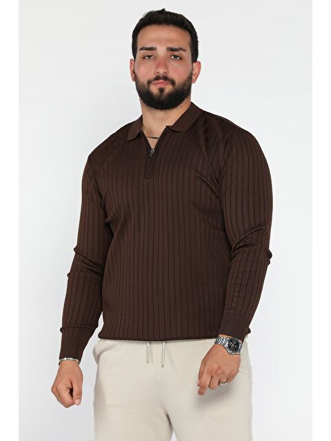 Mishar İtalia Erkek Polo Yaka Yarım Fermuarlı Triko Kazak - S000427920-29704