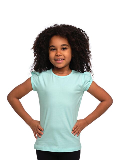 Lovetti Mint Kız Çocuk Kısa Kollu Basıc Tişört - S000053701-34206