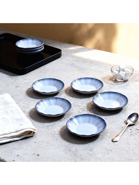 GÜRAL PORSELEN Acem 6 Parça 10 cm Porselen Çay Tabağı Seti