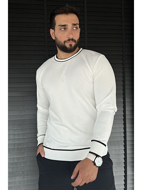 Mishar İtalia Bisiklet Yaka Çizgili Erkek Triko Kazak - S000469953-20063