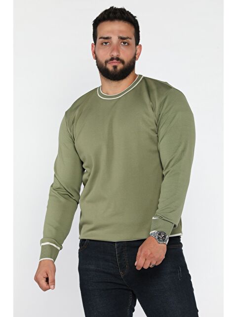 Mishar İtalia Bisiklet Yaka Çizgili Erkek Triko Kazak - S000469953-18547