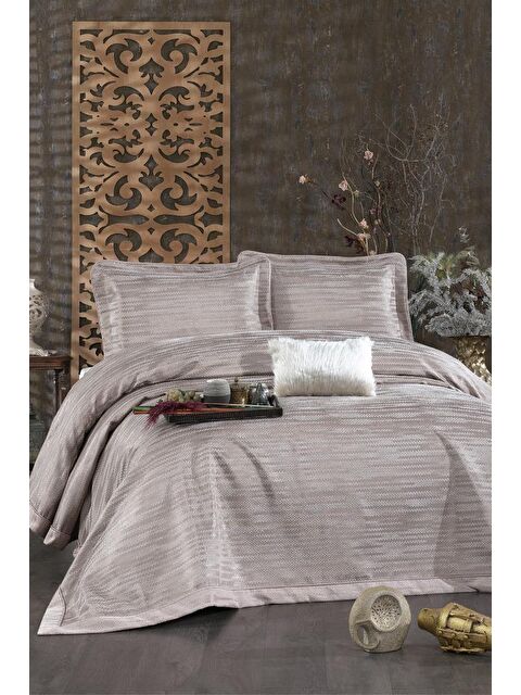 Çeyiz Diyarı Alina Şönil Çift Kişilik Yatak Örtüsü 260x260 cm Gül Kurusu