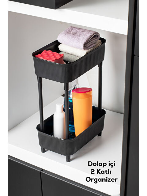 Porsima 1130 İki Katlı Raf - Çok Amaçlı 2 Katlı Evye Altı Düzenleyici Dolap Içi Tezgah Altı Organize - S000292255-22238