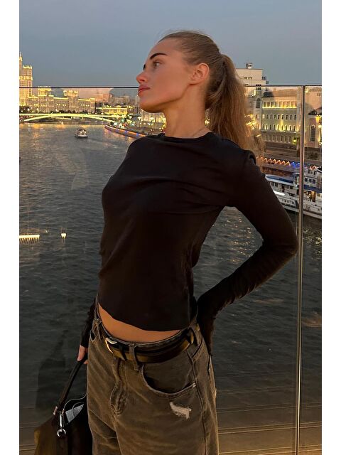 Madmext Siyah Basic Slim Kadın Body Mg1994 - S000142223-19351