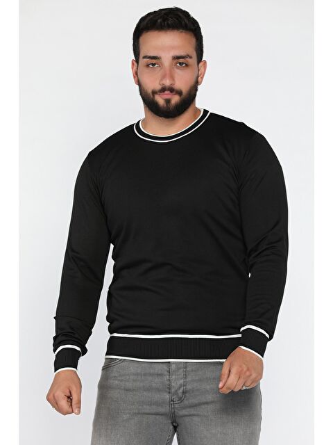 Mishar İtalia Bisiklet Yaka Çizgili Erkek Triko Kazak - S000469953-19351