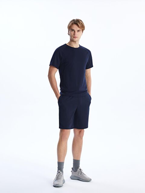 KOOR Lacivert Fit Comfort Fit Bisiklet Yaka Sporcu Kısa Kollu Tişört BUL01