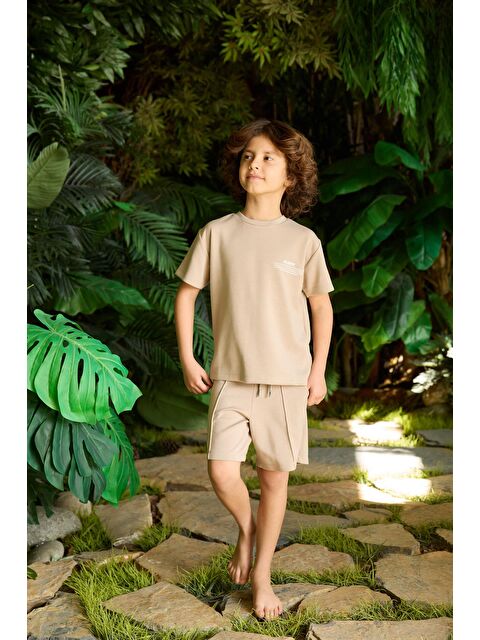 Katia And Bony Erkek Çocuk Bej Renkli Beli Bağlamalı Şort - S000323924-19928