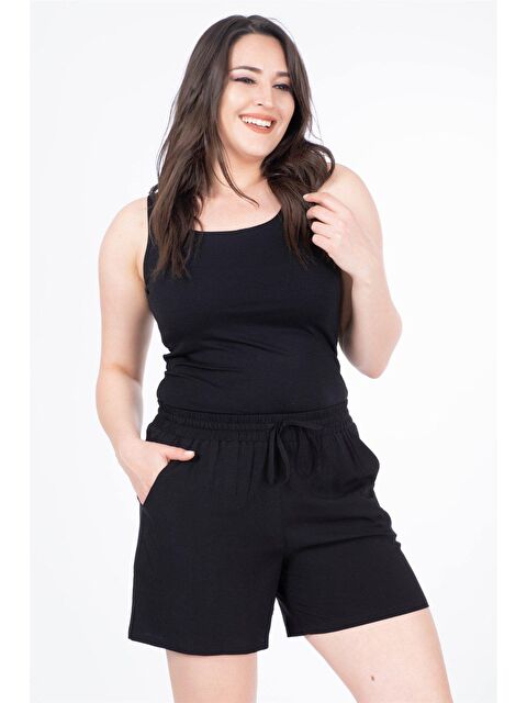 Mylinemoda Beli Lastikli Arkası Cepli Şort - S000241880-19351