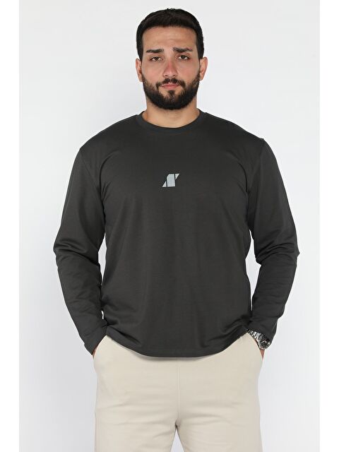 Mishar İtalia Erkek Bisiklet Yaka Baskılı Sweatshirt - S000469956-33408