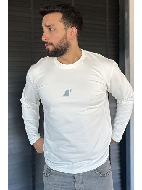 Mishar İtalia Erkek Bisiklet Yaka Baskılı Sweatshirt - S000469956-19966