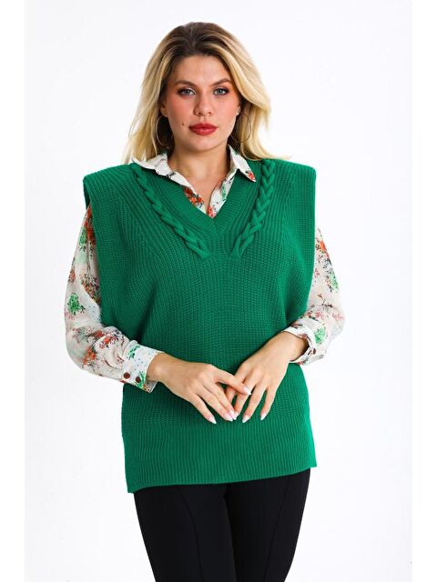 Rodi Kadın V Yaka Selanik Örgü Triko Süveter 009 - S000294162-18194