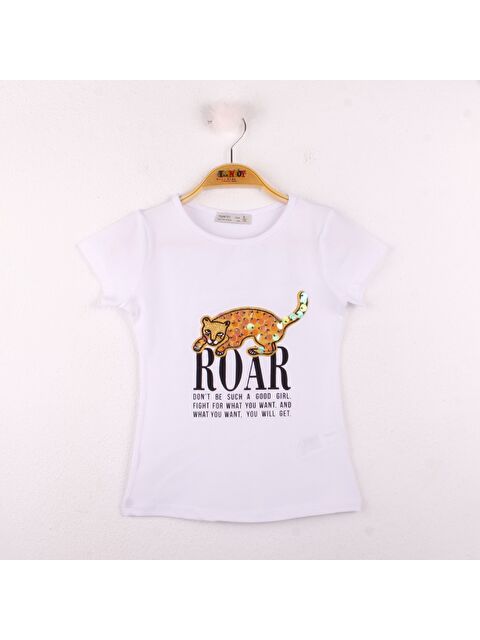 Toontoykids Kız Çocuk Leopar Baskılı Pullu Tişört - S000254959-20063