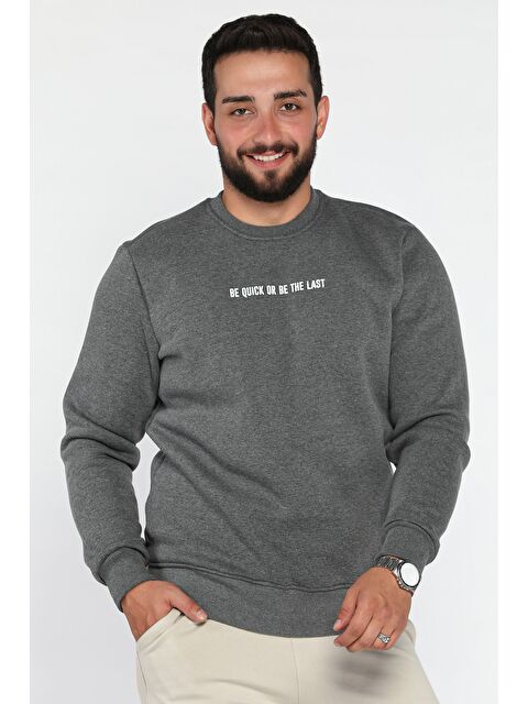 Mishar İtalia Erkek Bisiklet Yaka Baskılı Üç İplik Şardonlu Sweatshirt - S000469959-29666