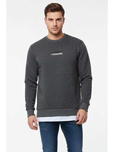 Mishar İtalia Üç İplik Şardonlu Baskılı Erkek Sweatshirt - S000469962-29666
