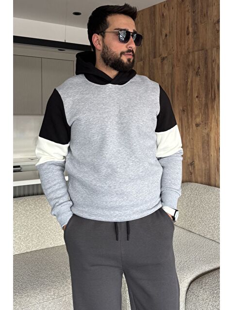 Mishar İtalia Erkek Kapüşonlu Üç İplik Şardonlu Sweatshirt - S000469964-20600