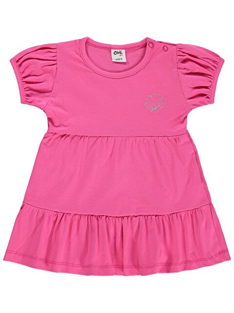 Civil Baby Sim İpli Nakış 6-18 Ay Jile ve Elbise - Fusya