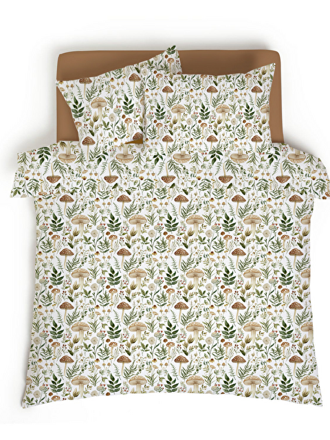 Evmila Mantar ve Botanik Desenli Çift Kişilik Nevresim Takımı 200x220cm - S000497422-19965