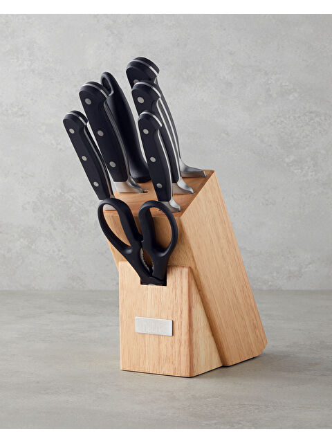 Hecha Master Paslanmaz Çelik 8 Parça Bıçak Seti 34.5x34x33.5x24.5x21 cm Siyah - S000497425-19351