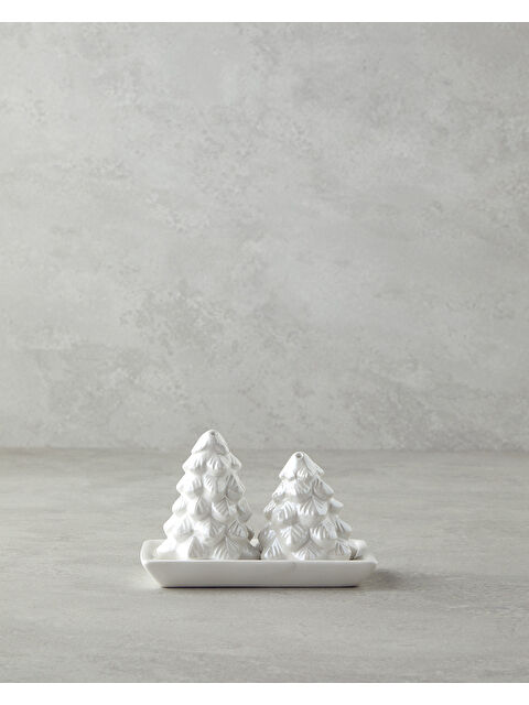 English Home Christmas Tree Dolomite 2'li Tuzluk - Biberlik 6x14 cm Beyaz - S000350888-20063
