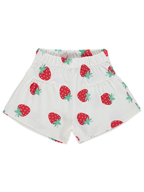 Civil Baby Çilek Empirme 6-18 Ay Şort - Ekru