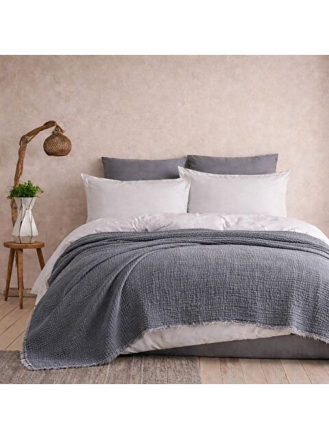Mulberry 4 Katlı Müslin Pike 240x260 cm Çift Kişilik Battal Boy %100 Pamuk Nefes Alabilir Yumuşak Doku