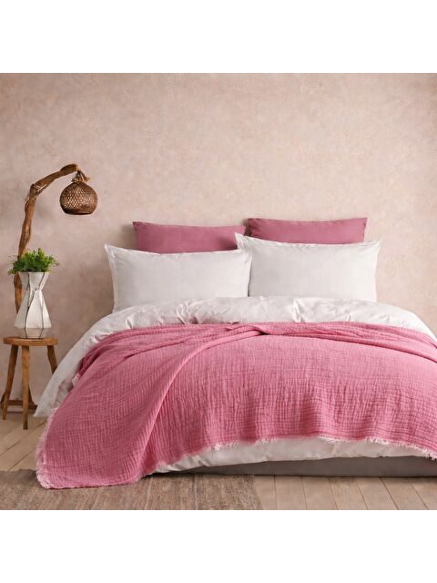 Mulberry 4 Katlı Müslin Pike 240x260 cm Çift Kişilik Battal Boy %100 Pamuk Nefes Alabilir Yumuşak Doku