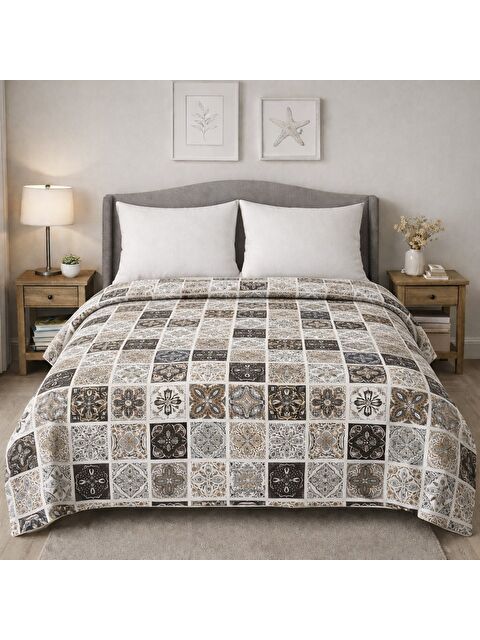 Mulberry King size Desenli Pike Yatak Örtüsü Çift Kişilik 240x260 cm