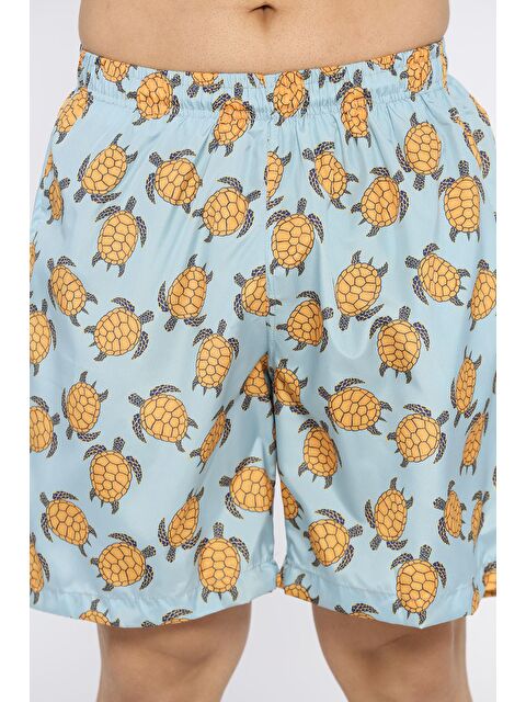 Mishar İtalia Erkek Dijital Baskılı Bel Lastikli Deniz Şortu - S000469966-17437