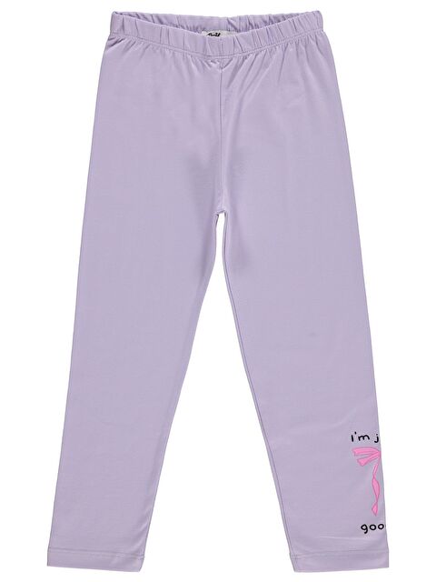 Civil Girls Kurdela Baskılı 6-9 Yaş Tayt - Lila