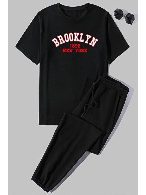 uyguntarz Unisex Brooklyn Baskılı 2'li Eşofman Takımı - S000240345-19351
