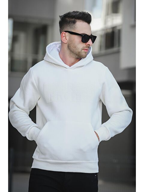 Oksit Break Üç İplik Şardonlu Baskılı Kapüşonlu  Erkek Hoodie - S000125231-19965