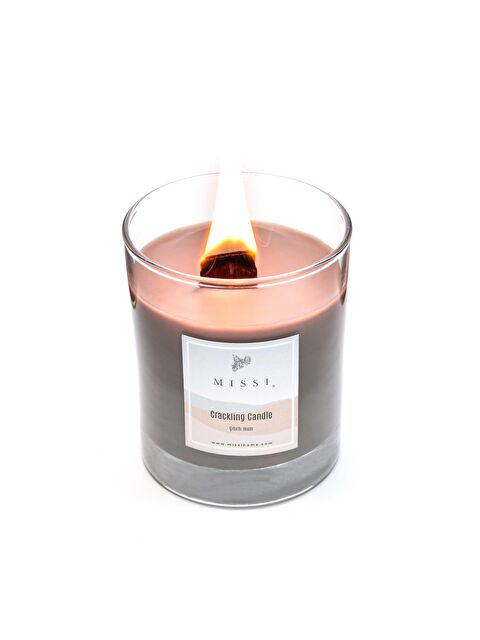 Missi Ahşap Fitilli Black Orchid Kokulu Gri Çıtırtılı Vegan Mum (Crackling) - S000292294-20600