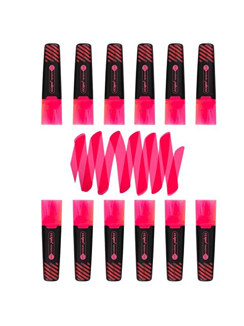 Liqeo Liquid Flat Fosforlu Kalem (H-3128) 12 Adet Pembe - S000469969-20024