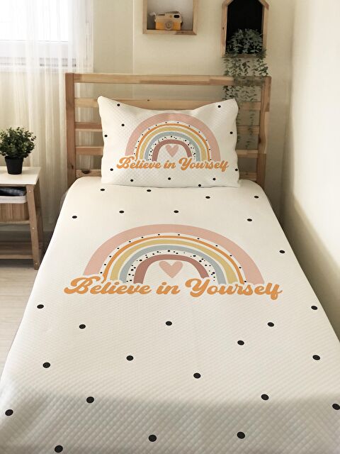 Evmila Desenli Soft Baskılı Tek Kişilik 150x220  Pike - S000126166-23173