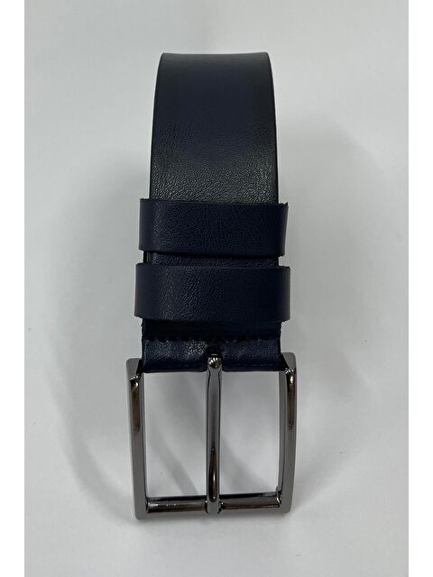 Madmext Lacivert Suni Deri Düz Erkek Kemer 7220 - S000228360-21164