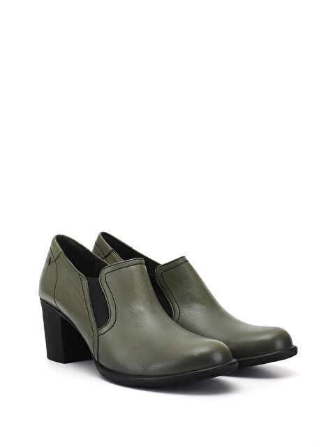 GÖNDERİ(R) Kadın HAKİ-YEŞİL Orta Kalın Topuklu Hakiki Deri Ayakkabı - S000065412-37310